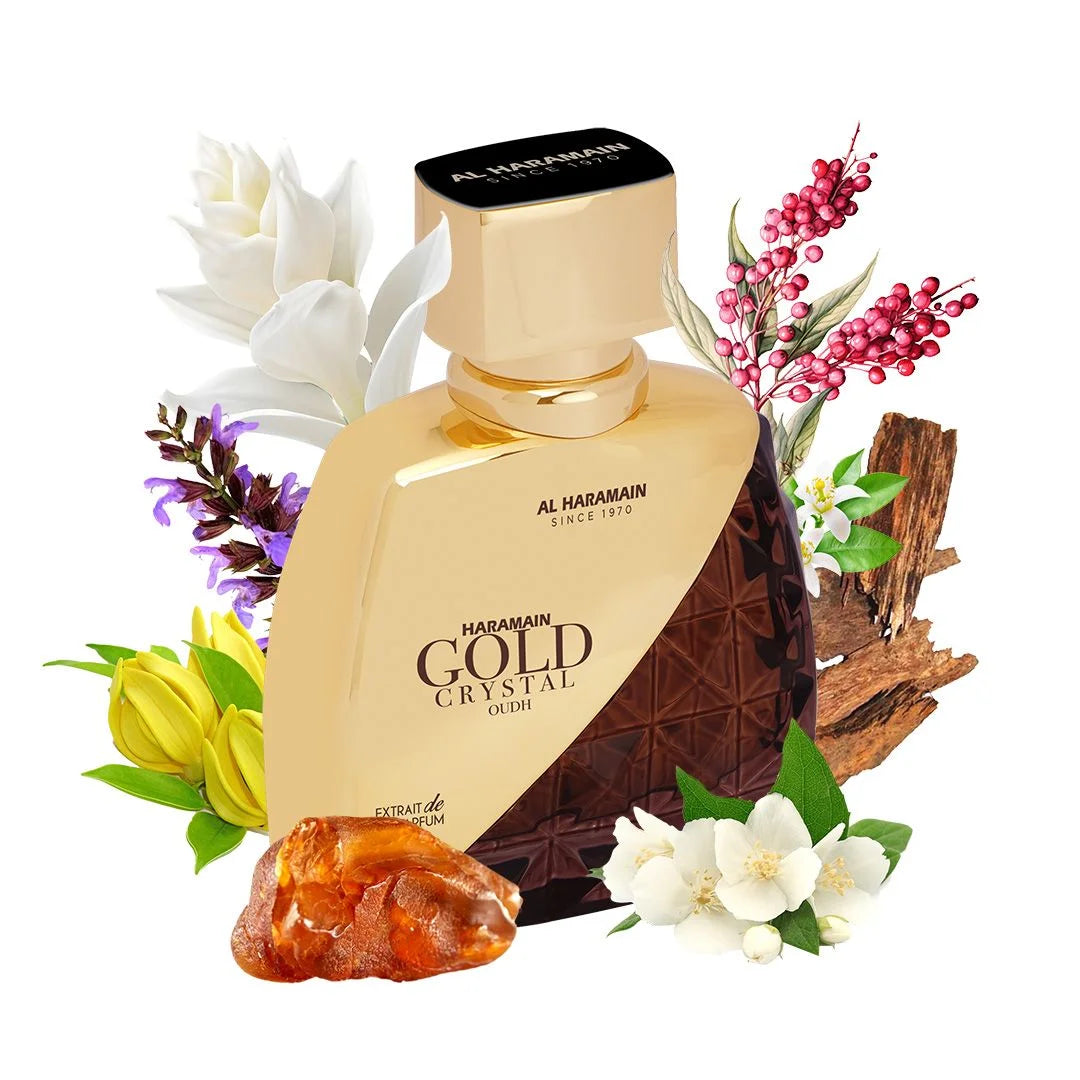 Haramain Gold Crystal Oudh, 100ml, Extrait De Parfum