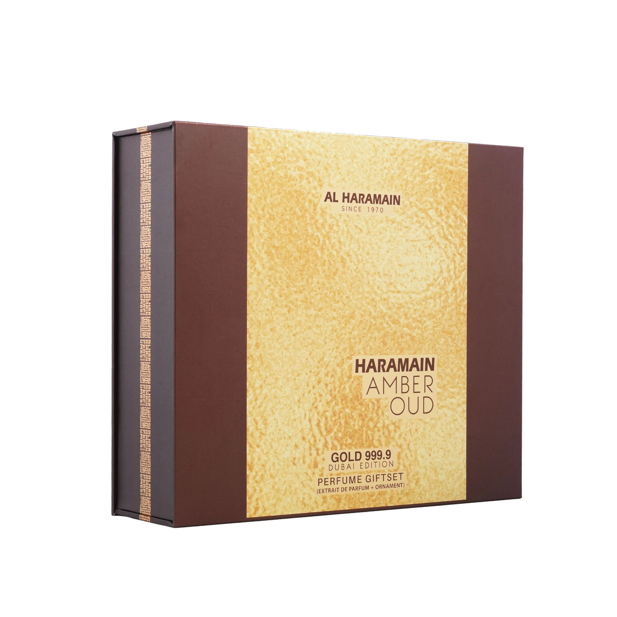 Haramain Amber Oud Gold 999.9 Dubai Edition Perfume Gift Set with Chain Locket