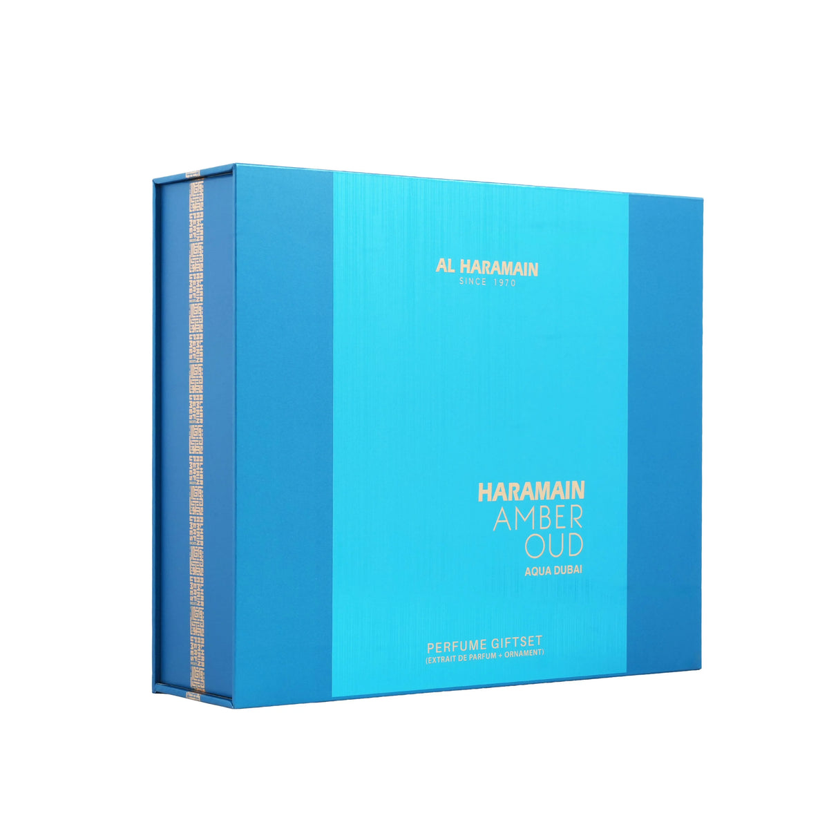 Haramain Amber Oud Aqua Dubai Perfume Gift Set with Chain Locket